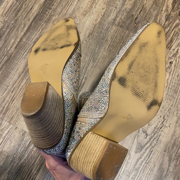 Matisse Silver Ankle Boots with Rhinestones - Picture 4 of 8